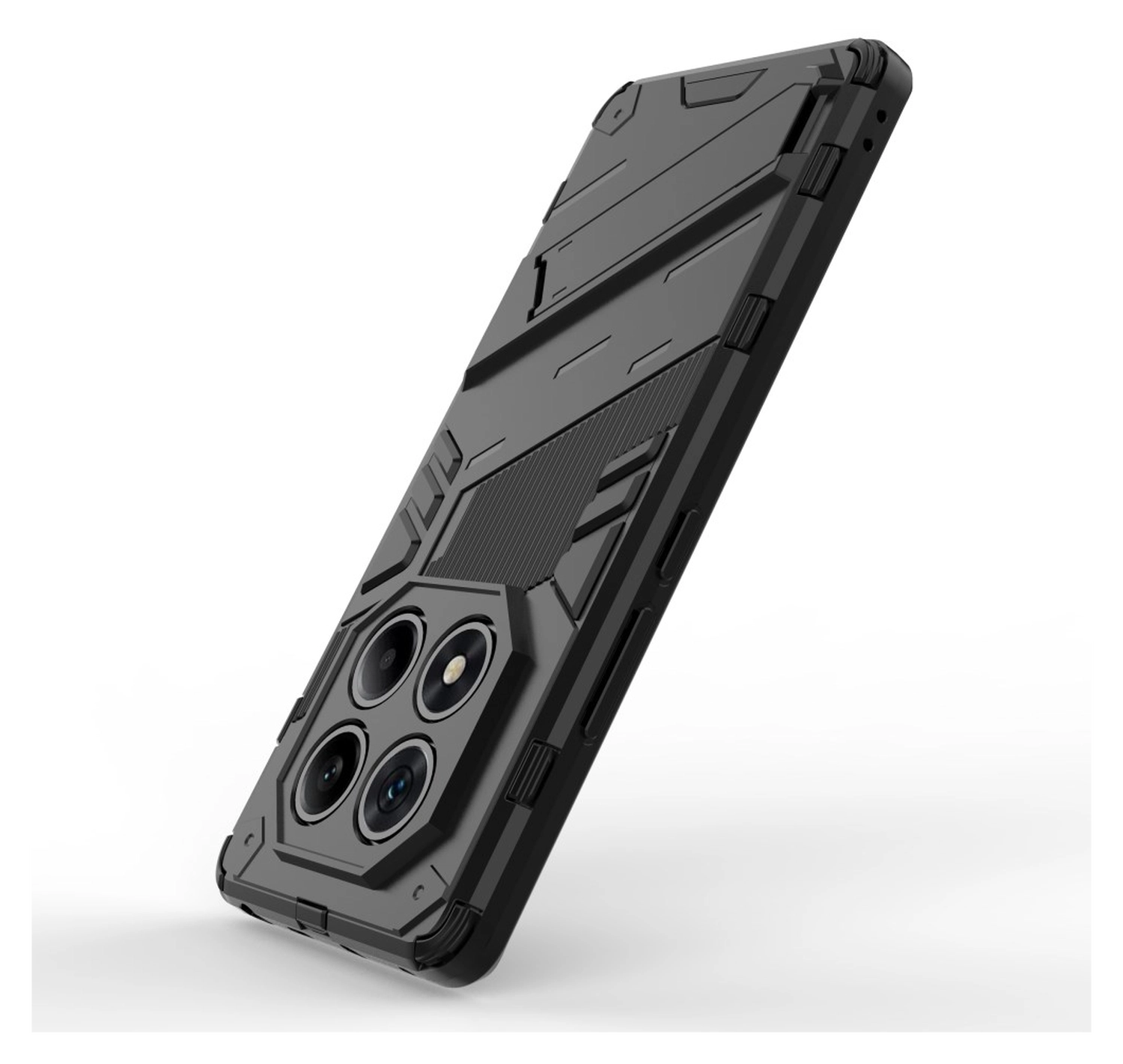 Xiaomi Redmi Note 14 Pro 4G Hoesje Shockproof Kickstand Back Cover Zwart afbeelding 3