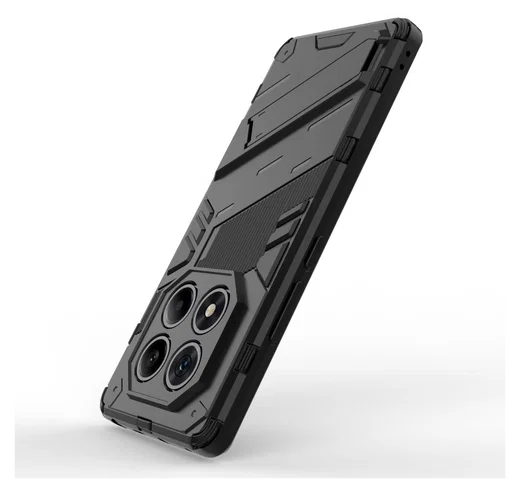Xiaomi Redmi Note 14 Pro 4G Hoesje Shockproof Kickstand Back Cover Zwart afbeelding 3