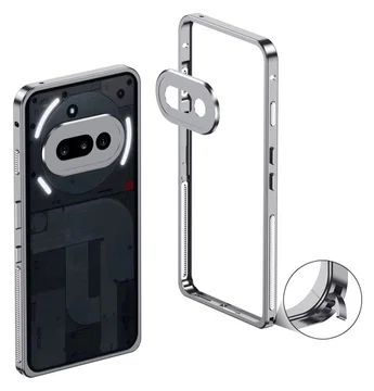 Nothing Phone (3a) Metalen Hoesje Frame met Camera Protector Grijs