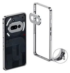 Nothing Phone (3a) Metalen Hoesje Frame met Camera Protector Grijs afbeelding