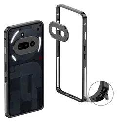 Nothing Phone (3a) Metalen Hoesje Frame met Camera Protector Zwart afbeelding