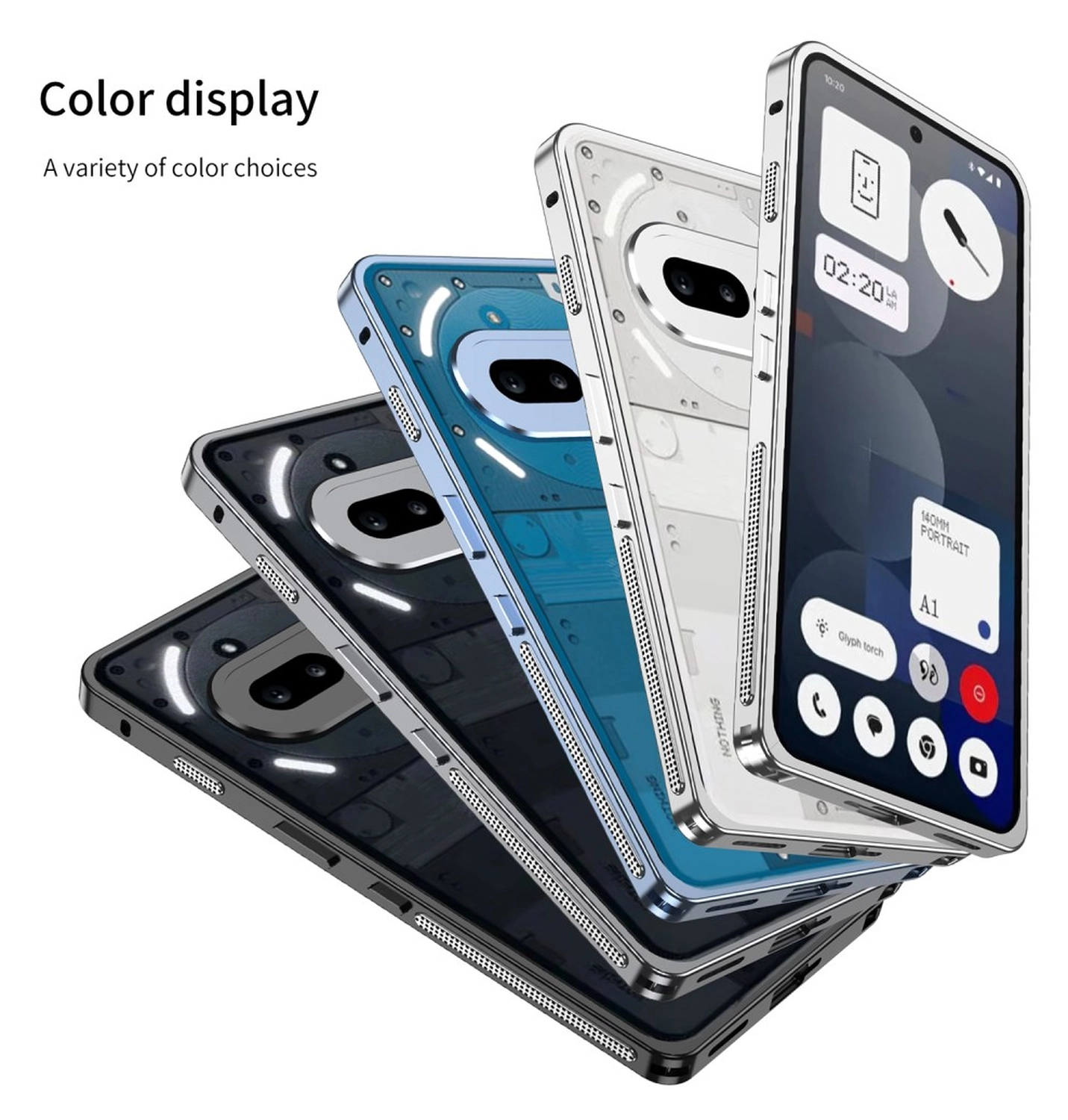 Nothing Phone (3a) Metalen Hoesje Frame met Camera Protector Zwart afbeelding 6
