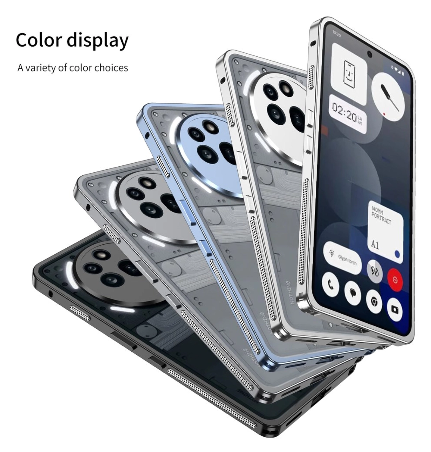Nothing Phone (3a) Pro Hoesje Metalen Frame met Camera Protector Zwart afbeelding 7