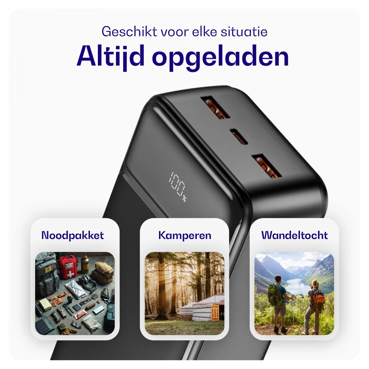 Buddi Boost 30.000 mAh Powerbank Met Display Duo Pack Zwart 22.5W afbeelding 11