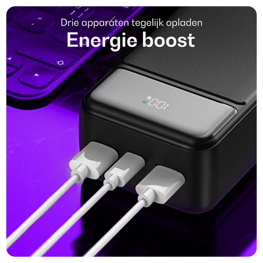 Buddi Boost 30.000 mAh Powerbank Met Display Duo Pack Zwart 22.5W afbeelding 14