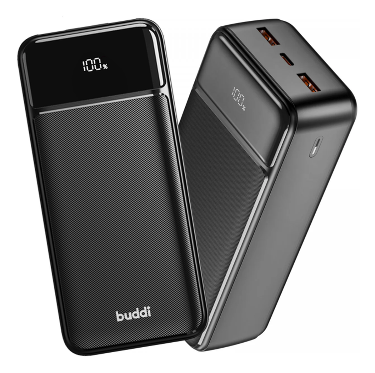 Buddi Boost 30.000 mAh Powerbank Met Display Duo Pack Zwart 22.5W afbeelding 4