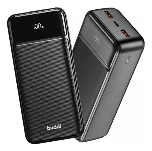Buddi Boost 30.000 mAh Powerbank Met Display Duo Pack Zwart 22.5W afbeelding 4