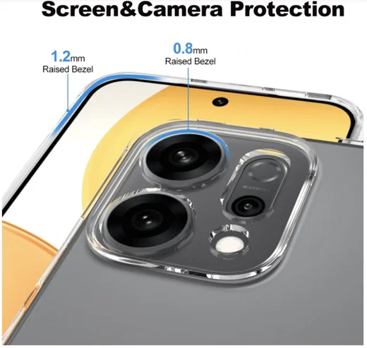 Oppo Reno 14 Hoesje Dun TPU Back Cover Transparant afbeelding 3