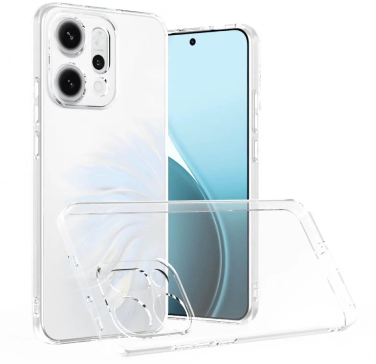 Oppo Reno 14 Pro Hoesje Dun TPU Back Cover Transparant afbeelding 1