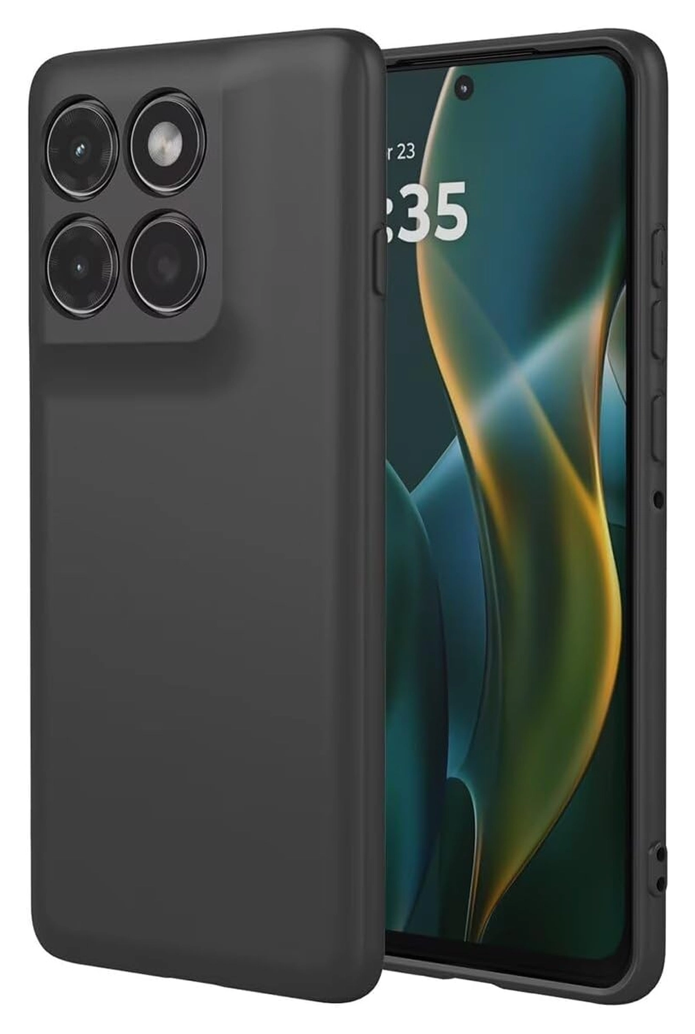 Motorola Edge 60 Pro Hoesje Dun TPU Back Cover Matte Zwart afbeelding 1