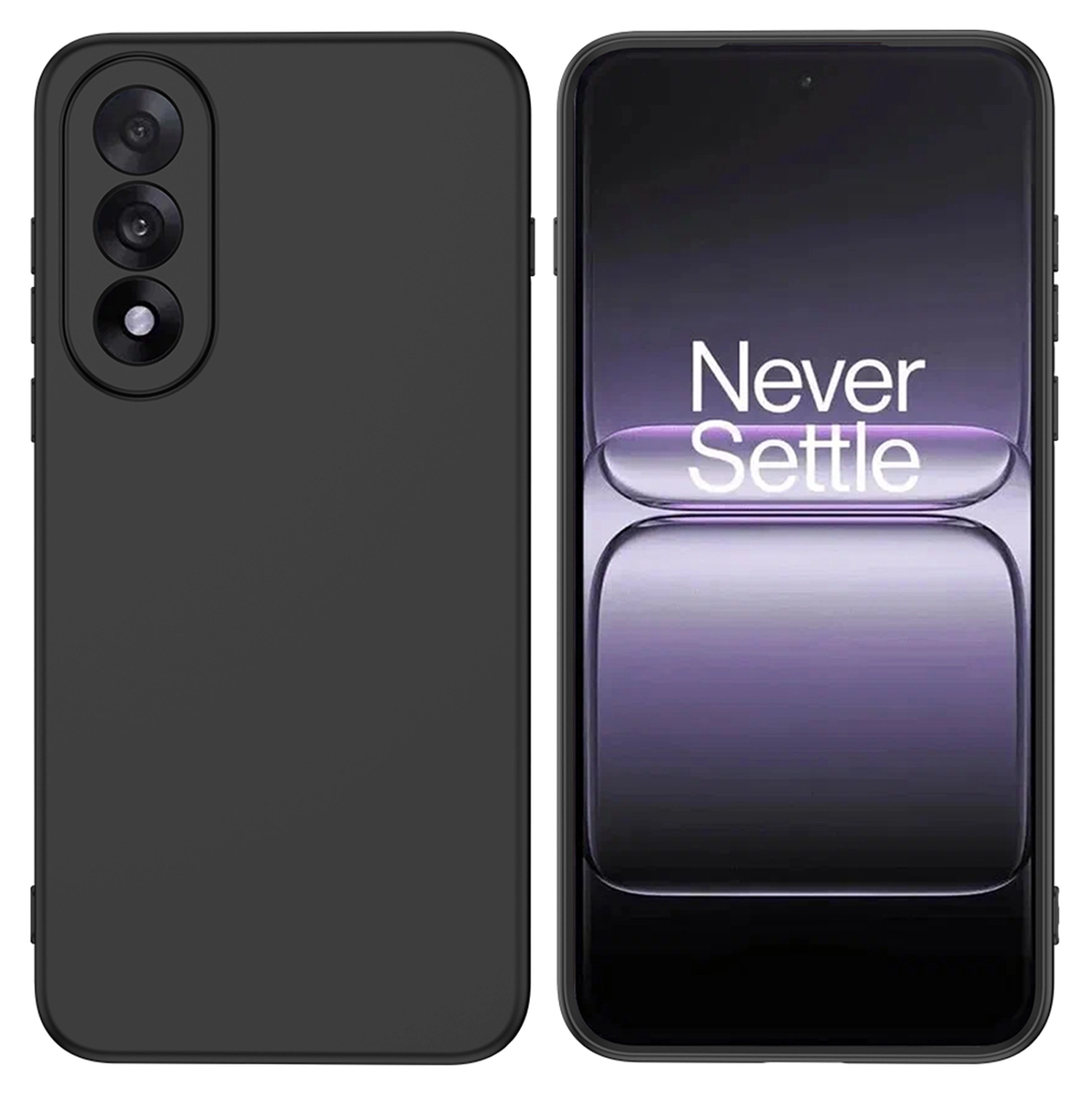 OnePlus Nord 5 Hoesje Dun TPU Back Cover Matte Zwart afbeelding 2