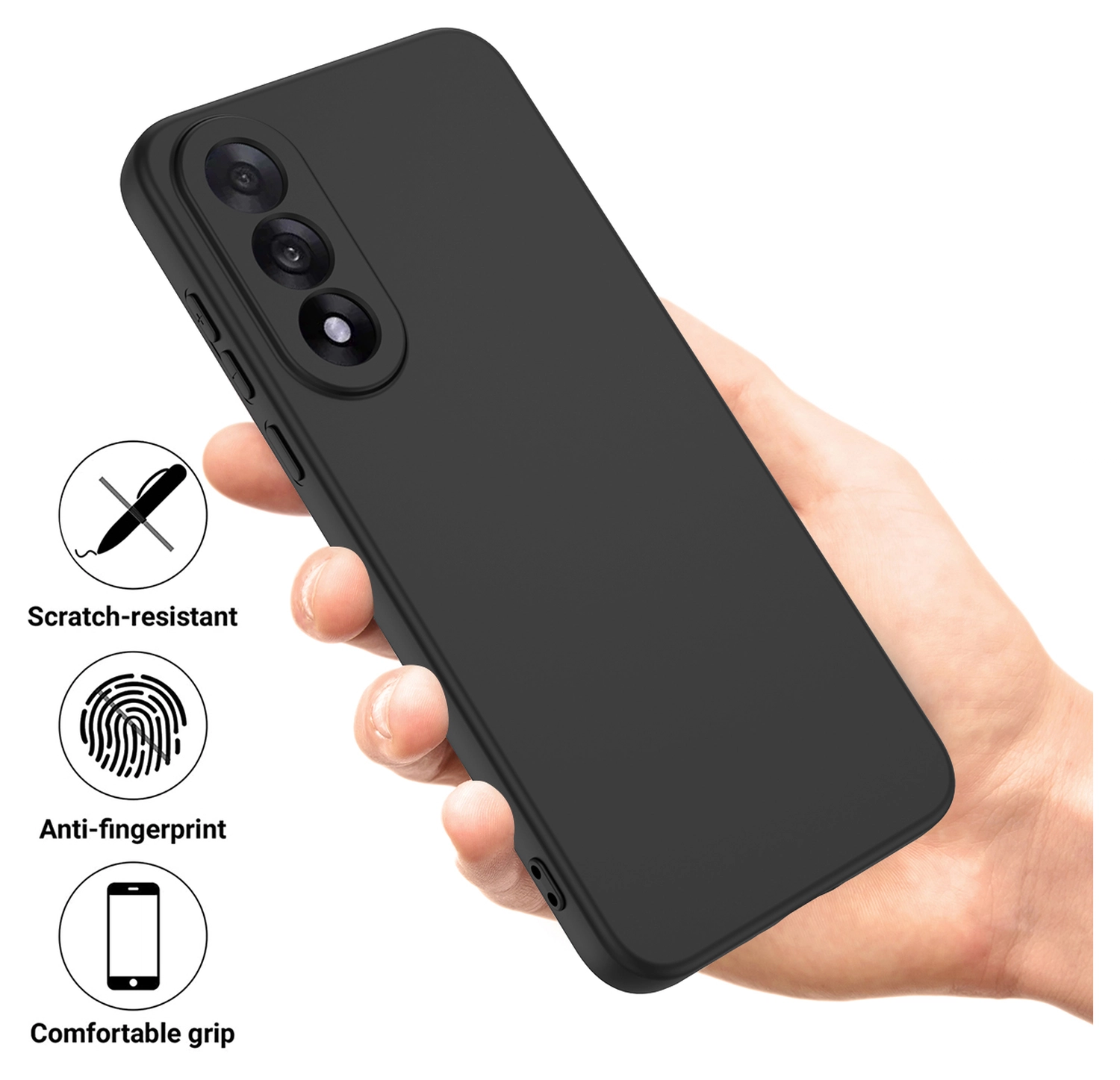 OnePlus Nord 5 Hoesje Dun TPU Back Cover Matte Zwart afbeelding 4