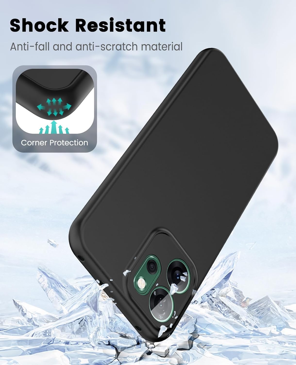 Oppo Reno 14 F Hoesje Dun TPU Back Cover Matte Zwart afbeelding 2