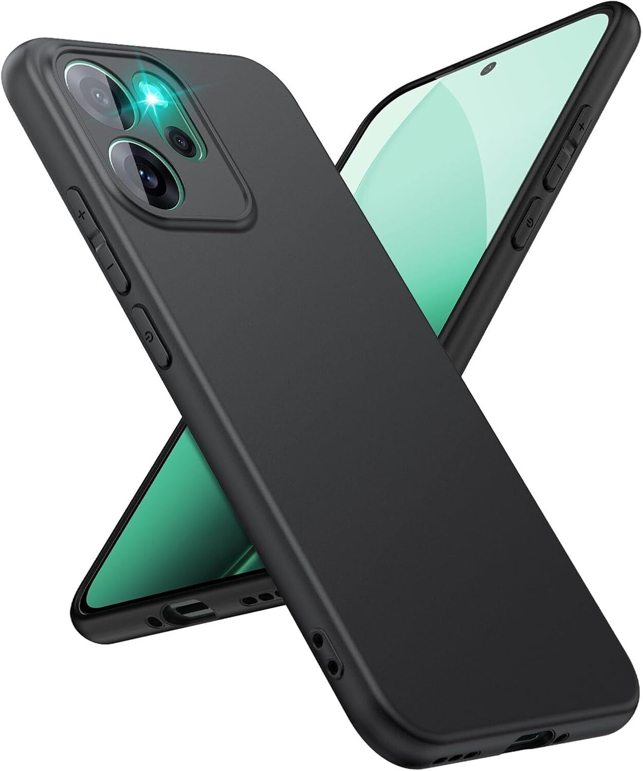 Oppo Reno 14 F Hoesje Dun TPU Back Cover Matte Zwart afbeelding 1