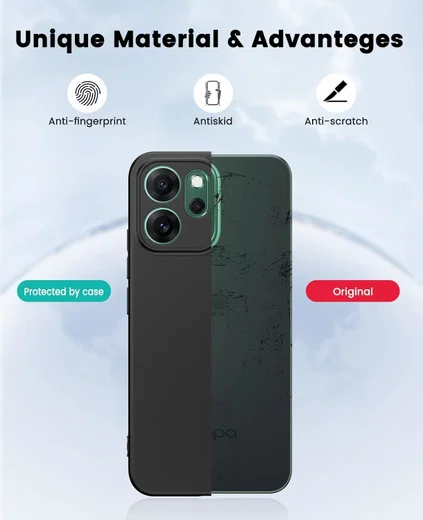 Oppo Reno 14 F Hoesje Dun TPU Back Cover Matte Zwart afbeelding 9