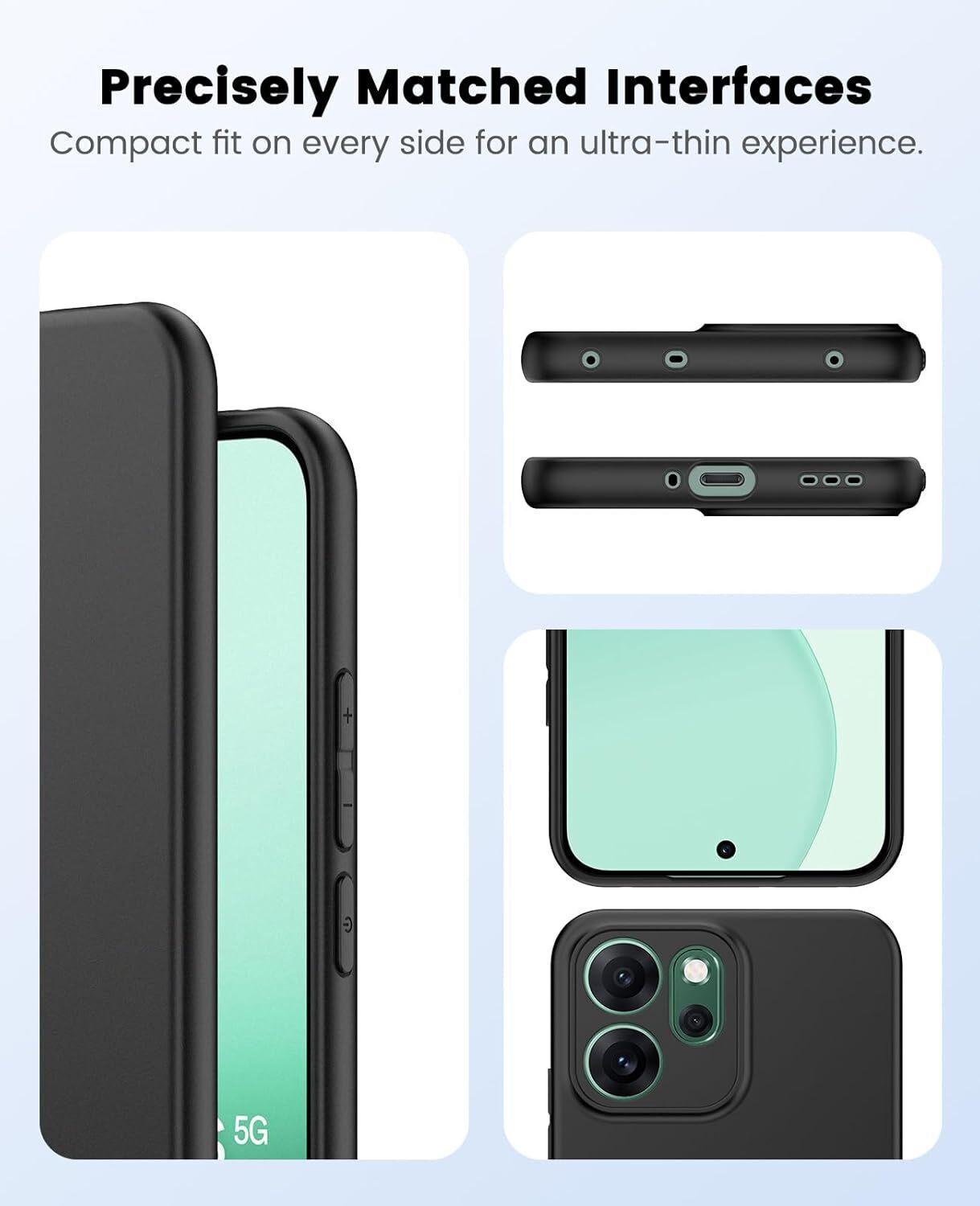 Oppo Reno 14 F Hoesje Dun TPU Back Cover Matte Zwart afbeelding 6