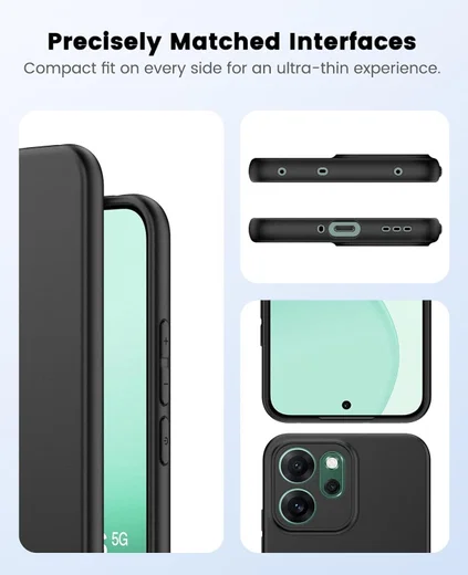 Oppo Reno 14 F Hoesje Dun TPU Back Cover Matte Zwart afbeelding 6