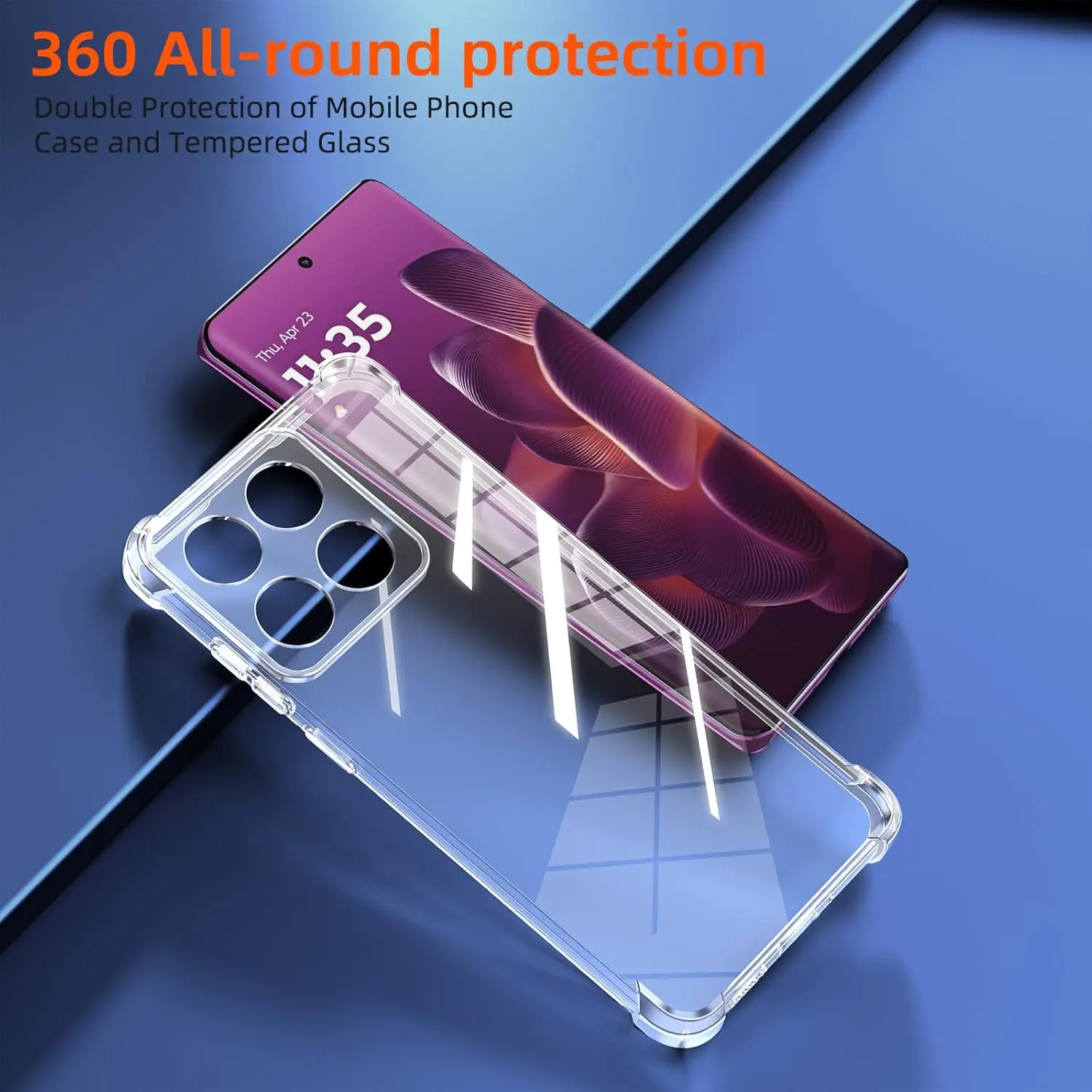Motorola Edge 60 Pro Hoesje Schokbestendig en Dun TPU Back Cover Transparant afbeelding 4