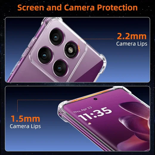 Motorola Edge 60 Pro Hoesje Schokbestendig en Dun TPU Back Cover Transparant afbeelding 10