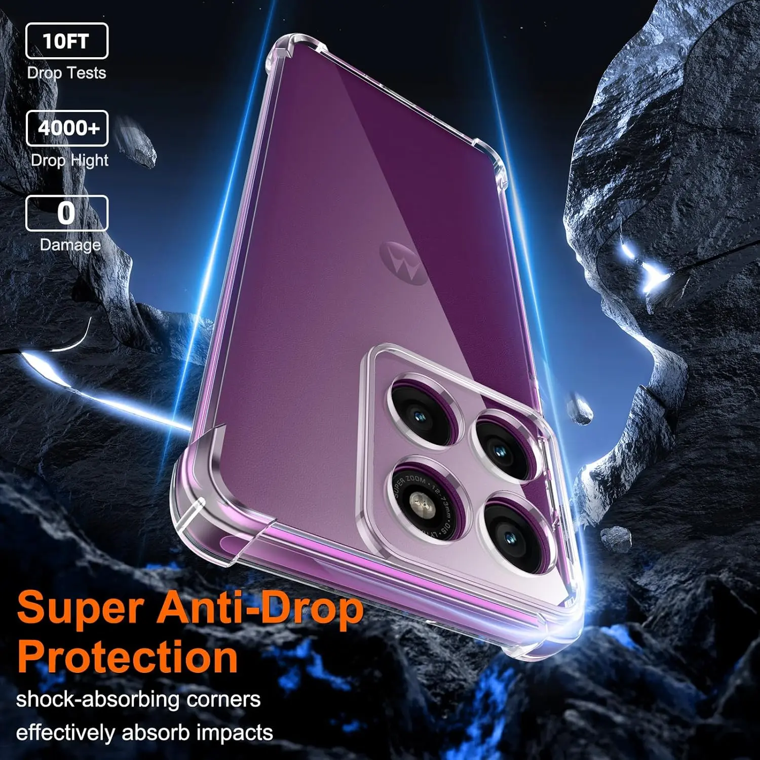Motorola Edge 60 Pro Hoesje Schokbestendig en Dun TPU Back Cover Transparant afbeelding 2