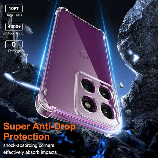 Motorola Edge 60 Pro Hoesje Schokbestendig en Dun TPU Back Cover Transparant afbeelding 2