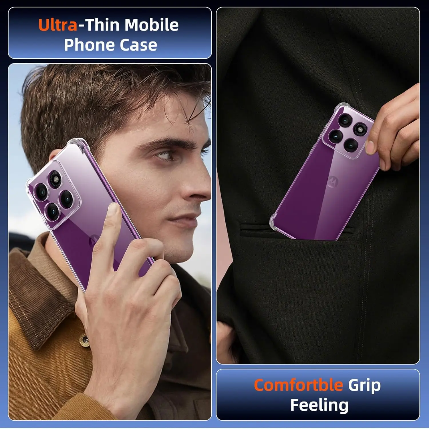 Motorola Edge 60 Pro Hoesje Schokbestendig en Dun TPU Back Cover Transparant afbeelding 7
