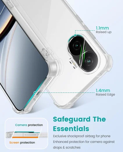 Xiaomi Poco F7 Hoesje Schokbestendig en Dun TPU Back Cover Transparant afbeelding 4