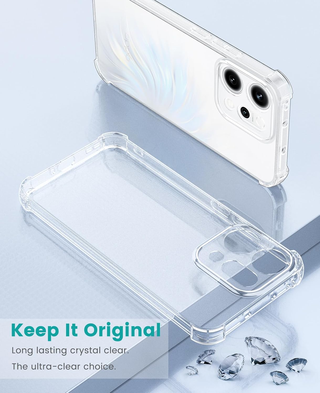 Oppo Reno 14 Hoesje Schokbestendig en Dun TPU Back Cover Transparant afbeelding 7