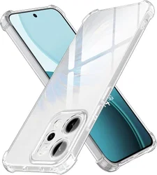 Oppo Reno 14 Hoesje Schokbestendig en Dun TPU Back Cover Transparant afbeelding