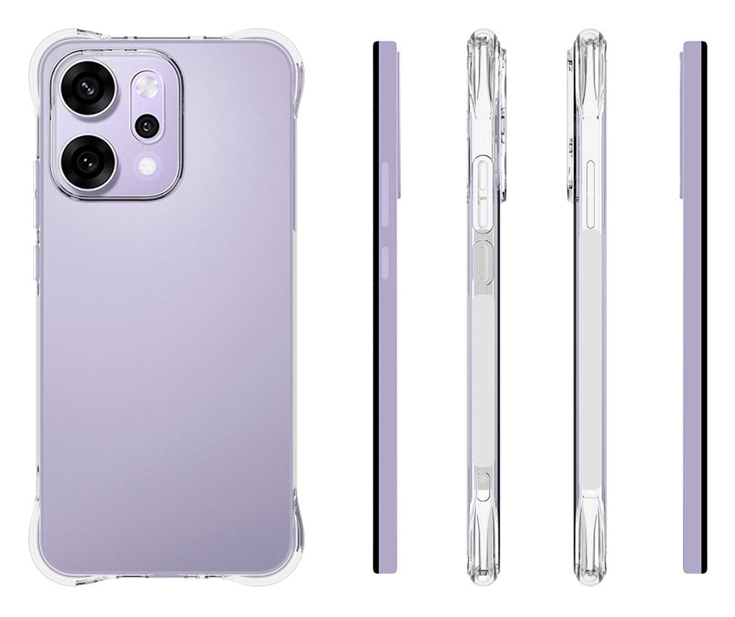Oppo Reno 14 Pro Hoesje Schokbestendig en Dun TPU Back Cover Transparant afbeelding 6