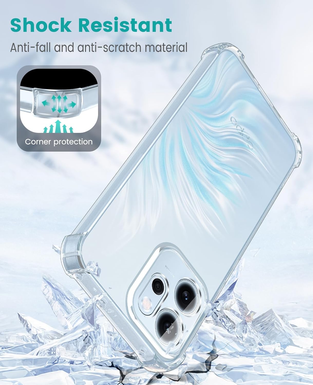 Oppo Reno 14 F Hoesje Schokbestendig en Dun TPU Back Cover Transparant afbeelding 5