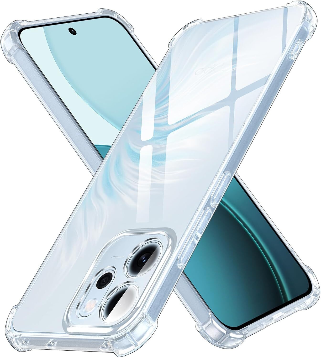 Oppo Reno 14 F Hoesje Schokbestendig en Dun TPU Back Cover Transparant afbeelding 1
