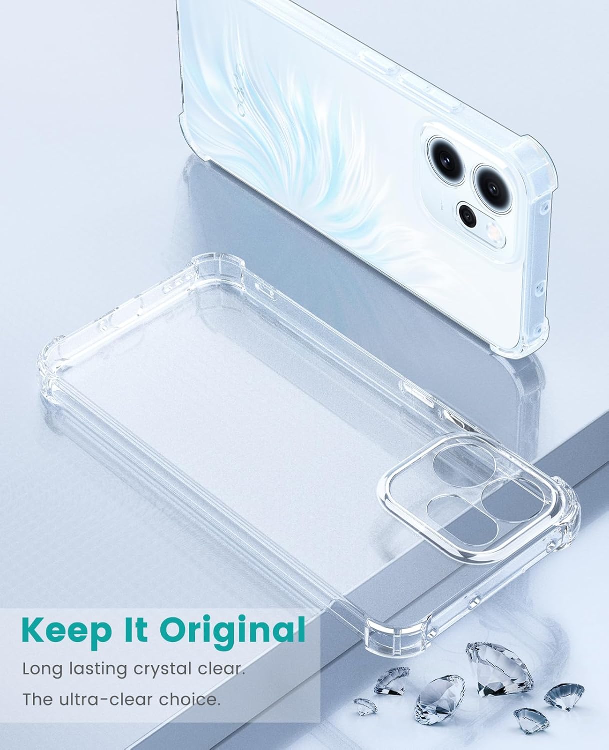 Oppo Reno 14 F Hoesje Schokbestendig en Dun TPU Back Cover Transparant afbeelding 4