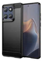 Motorola Edge 60 Hoesje Geborsteld TPU Flexibele Back Cover Zwart afbeelding