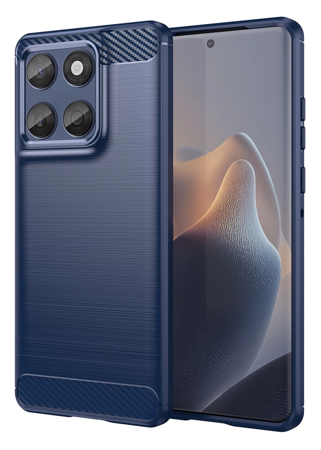 Motorola Edge 60 Hoesje Geborsteld TPU Flexibele Back Cover Blauw afbeelding 1