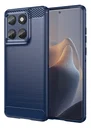 Motorola Edge 60 Hoesje Geborsteld TPU Flexibele Back Cover Blauw