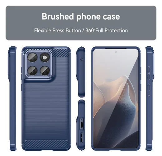 Motorola Edge 60 Hoesje Geborsteld TPU Flexibele Back Cover Blauw afbeelding 8