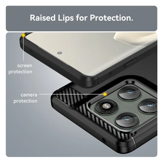 Motorola Edge 60 Pro Hoesje Geborsteld TPU Flexibele Back Cover Zwart afbeelding 7