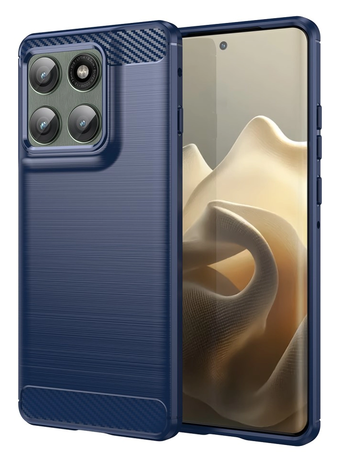 Motorola Edge 60 Pro Hoesje Geborsteld TPU Flexibele Back Cover Blauw afbeelding 1