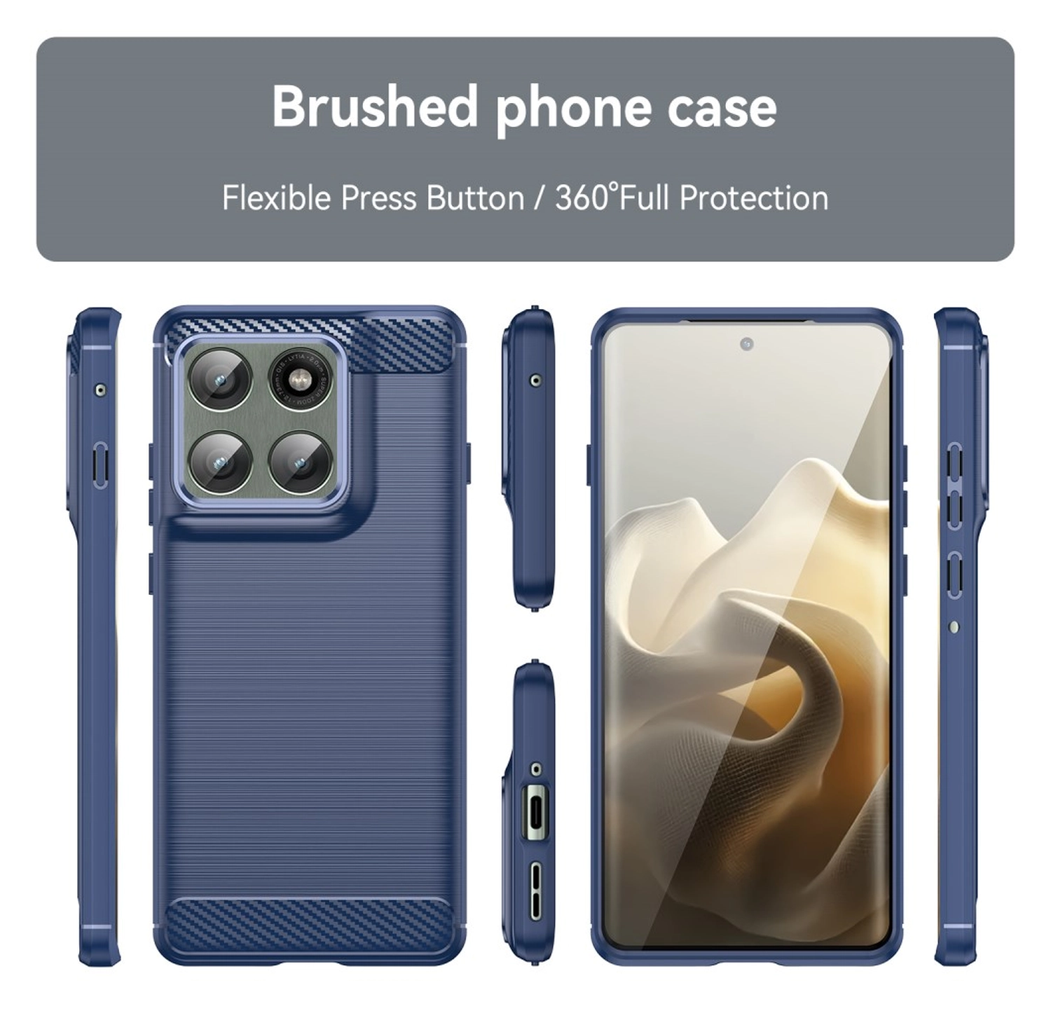 Motorola Edge 60 Pro Hoesje Geborsteld TPU Flexibele Back Cover Blauw afbeelding 8