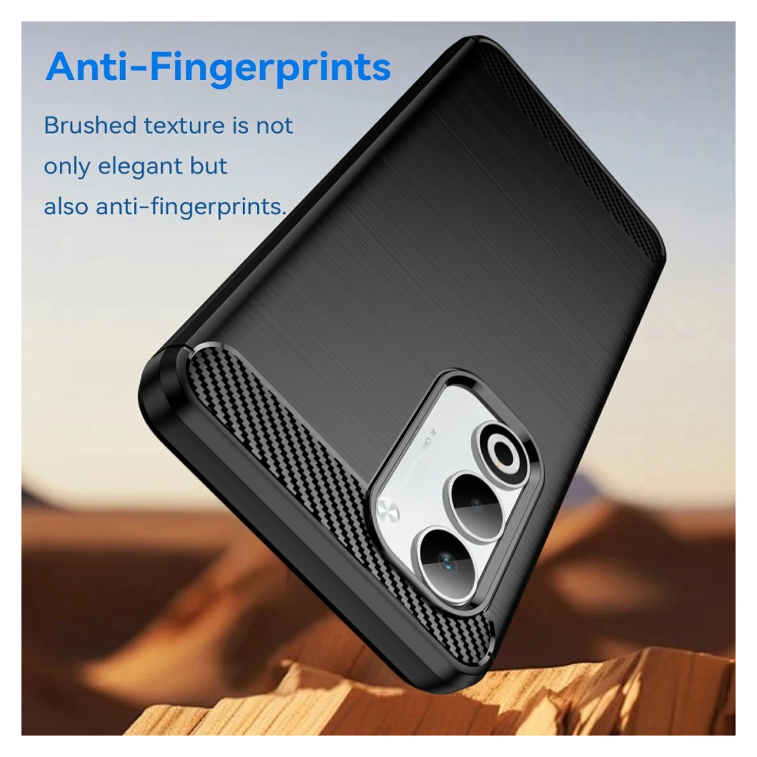 Oppo A5 (2025) Hoesje Geborsteld TPU Flexibele Back Cover Zwart afbeelding 4