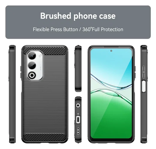 Oppo A5 (2025) Hoesje Geborsteld TPU Flexibele Back Cover Zwart afbeelding 8