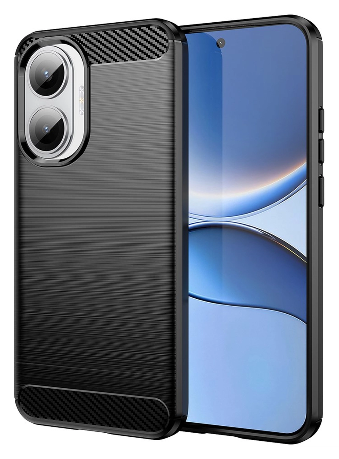 Xiaomi Poco F7 Hoesje Geborsteld TPU Flexibele Back Cover Zwart afbeelding 1