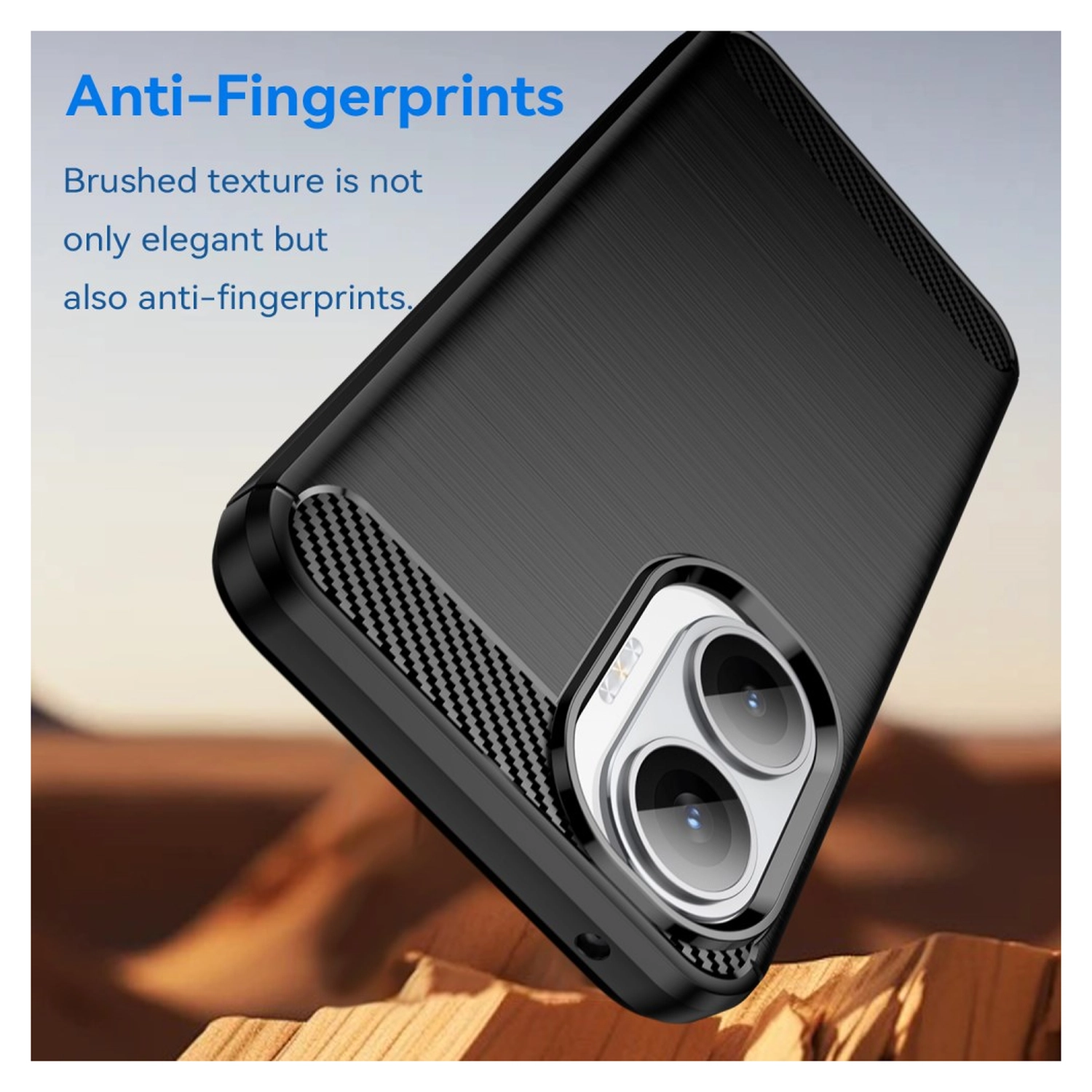 Xiaomi Poco F7 Hoesje Geborsteld TPU Flexibele Back Cover Zwart afbeelding 4