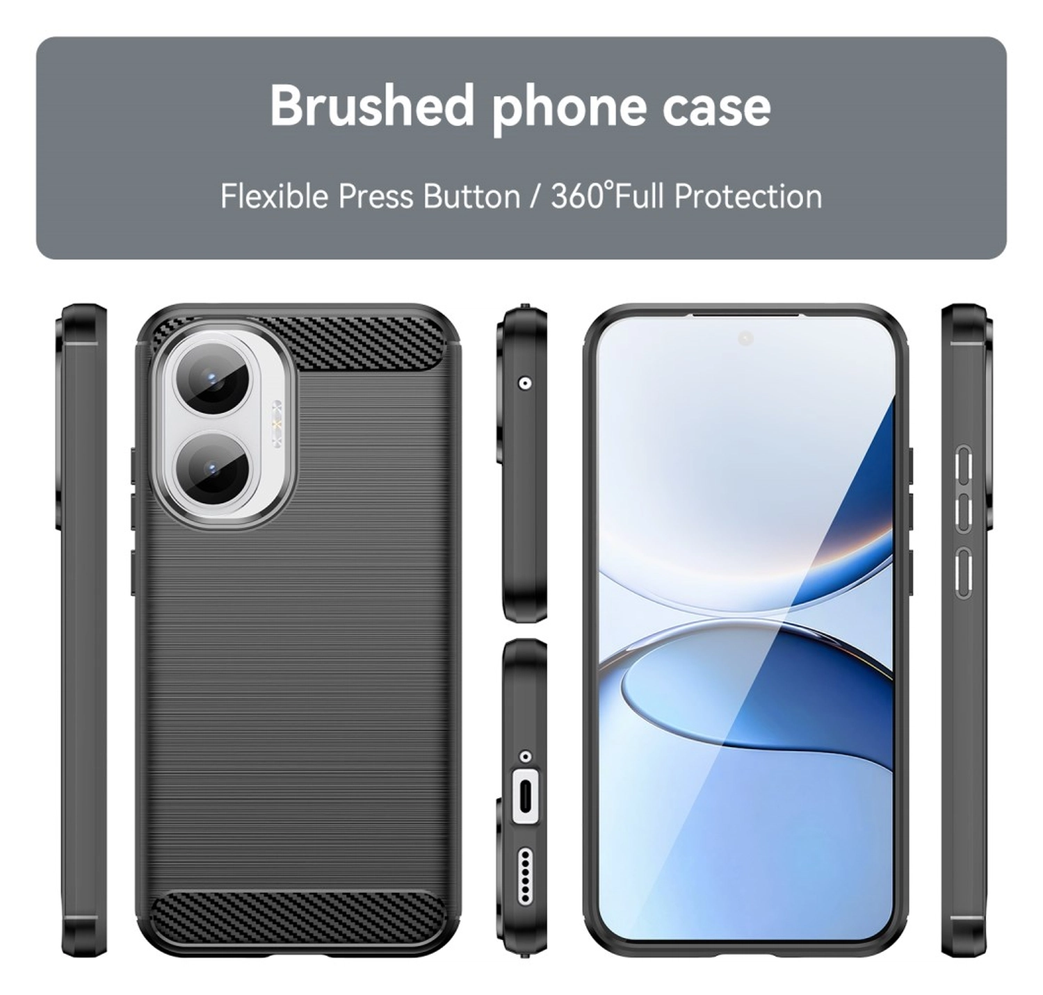 Xiaomi Poco F7 Hoesje Geborsteld TPU Flexibele Back Cover Zwart afbeelding 8