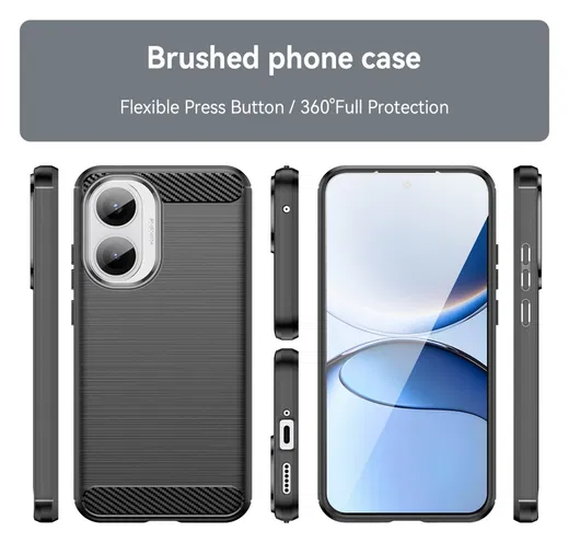 Xiaomi Poco F7 Hoesje Geborsteld TPU Flexibele Back Cover Zwart afbeelding 8