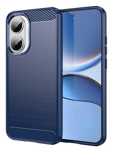Xiaomi Poco F7 Hoesje Geborsteld TPU Flexibele Back Cover Blauw afbeelding 1