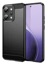 Oppo Reno 14 Pro Hoesje Geborsteld TPU Flexibele Back Cover Zwart