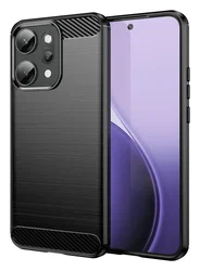 Oppo Reno 14 Pro Hoesje Geborsteld TPU Flexibele Back Cover Zwart afbeelding