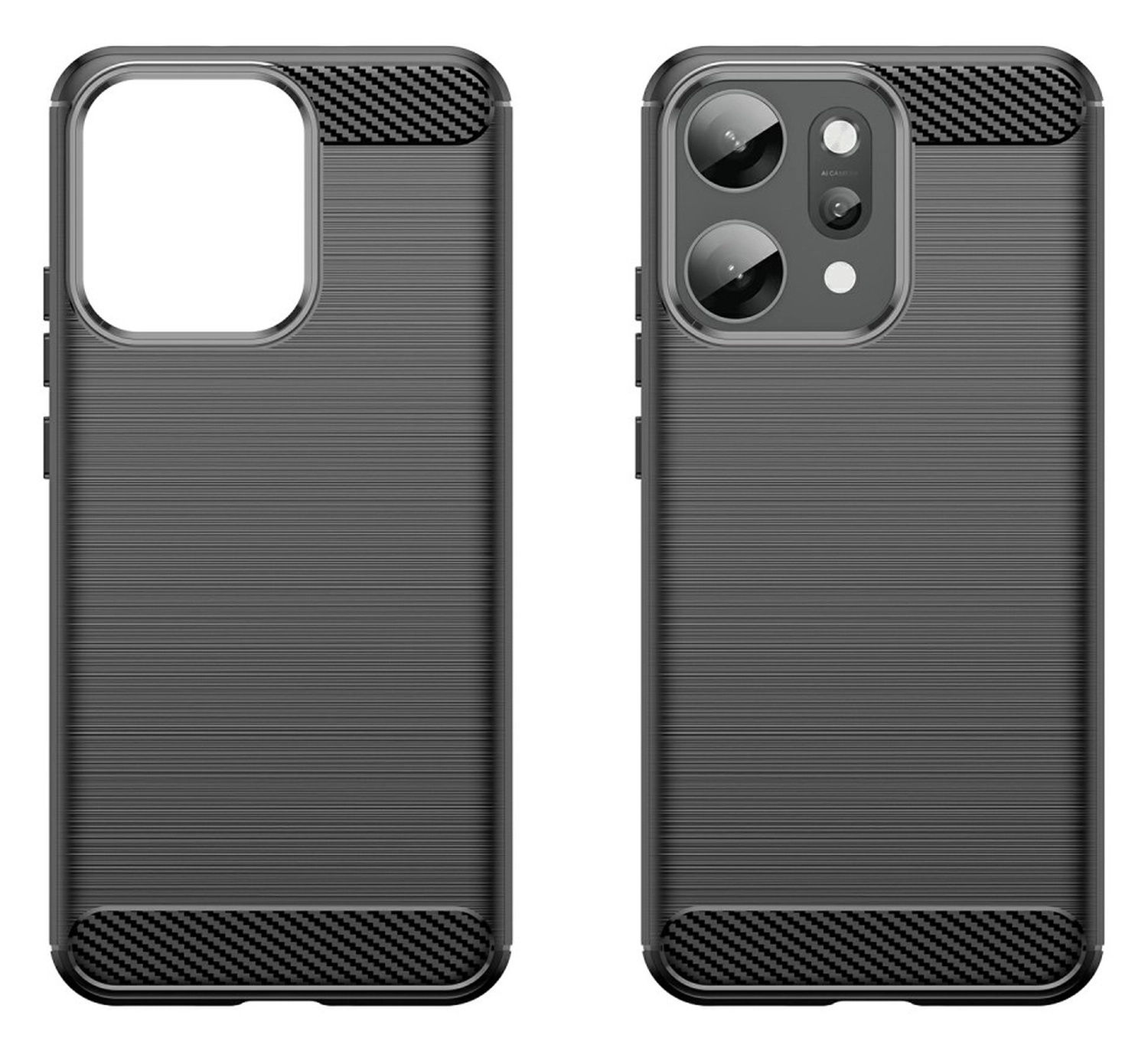 Oppo Reno 14 Pro Hoesje Geborsteld TPU Flexibele Back Cover Zwart afbeelding 2